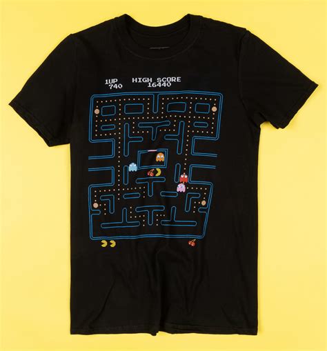 Black Pac Man Retro Arcade Screen T Shirt
