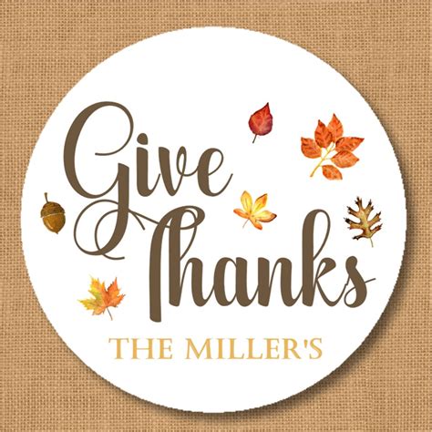 Thanksgiving Sticker Thanksgiving Favor Tags Happy Etsy