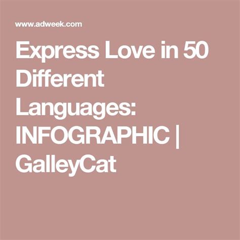 Educational Infographic Express Love In 50 Different Languages