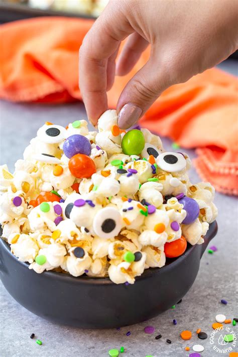 Halloween Popcorn Snack Mix Step By Step Cooking On The Front Burner