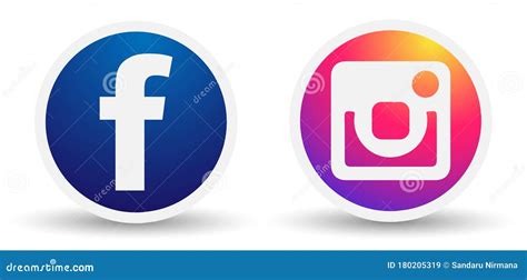 Set Of Popular Social Media Logos Icons Instagram Facebook Element