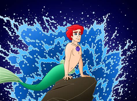 Genderbeding Tlm Ariel On A Rock Ariel The Little Mermaid Disney