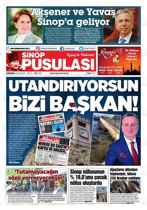 Nisan Tarihli Sinop Pusulas Gazete Man Etleri