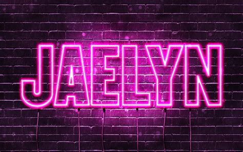 download wallpapers jaelyn 4k wallpapers with names female names jaelyn name purple neon