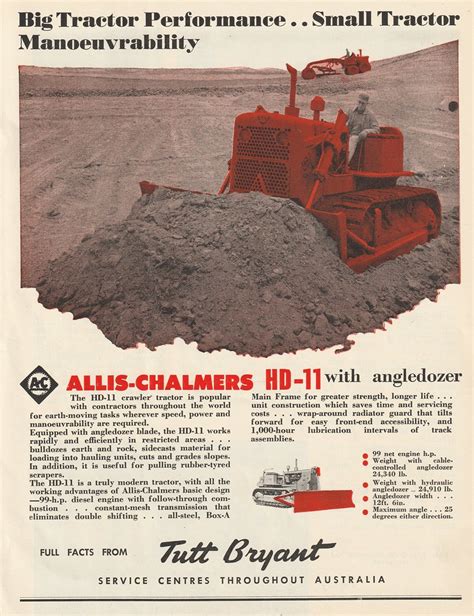 1958 Allis Chalmers Hd 11 Dozer Ad Australia Covers The Flickr