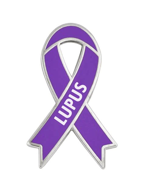 Pinmarts Lupus Purple Awareness Ribbon Enamel Lapel Pin