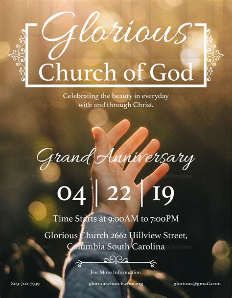 Glorious Church Flyer Design Template In Psd Word Publisher
