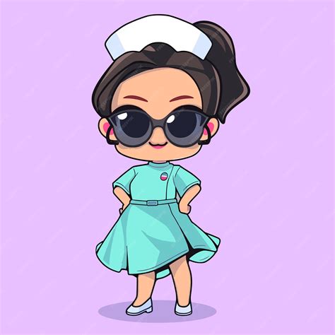 premium vector cute cartoon nurse vector icon illustration
