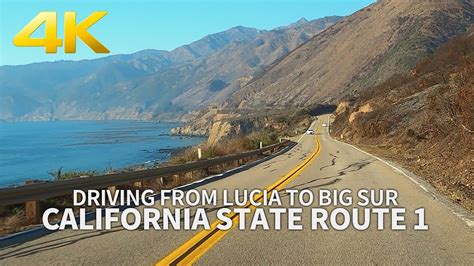 4k California State Route 1 Driving From Lucia To Big Sur