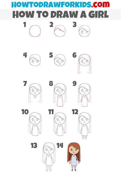 How To Draw A Simple Girl Step By Step Drawing Guide By Dawn