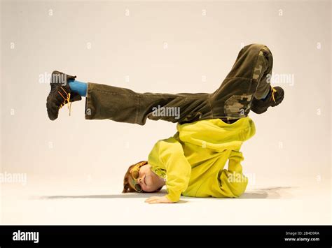 Boy In A Difficult Dance Position Unique Kidbreakdance Boy Stock