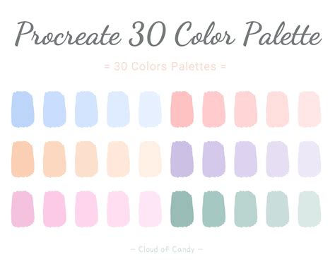 Procreate Color Palette Color Palette Pastel Color Palette In
