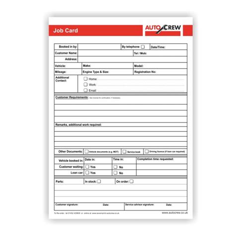 Fill Job Cards In Automotive Service Documentation By Nik321go