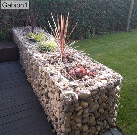Gabion With Planters Rock Wall Gardens Landscaping Retaining Walls