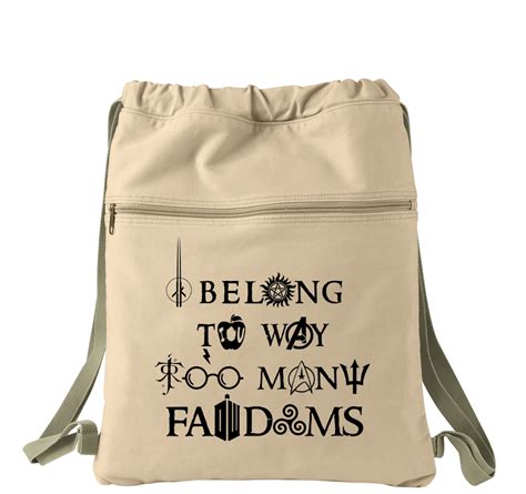 I Belong To Way Too Many Fandoms Multi Fandom Canvas Back Pack