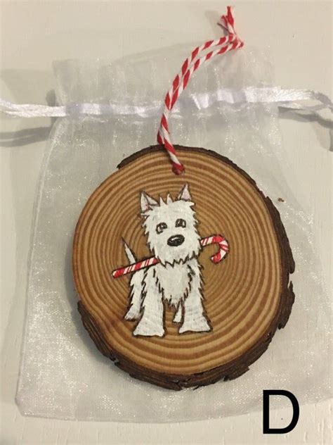 We love coastal christmas trees because they are perfect for a nautical, tropical, or ocean themed house. West Highland Terrier Westie Wooden Slice Ornament | Etsy ...