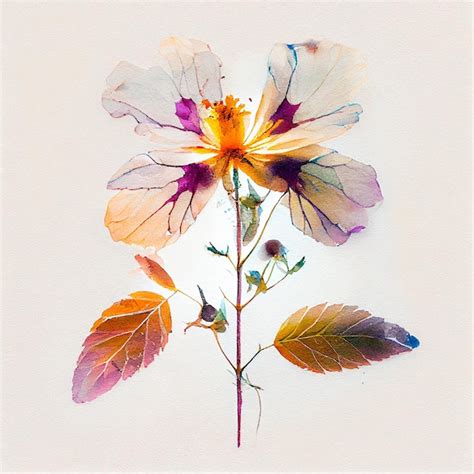 Premium Photo Abstract Double Exposure Watercolor Pressed Flower