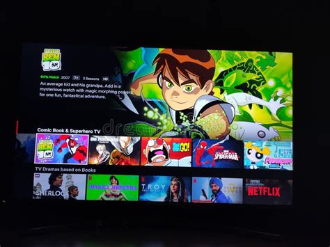 Ben 10 Netflix Television Screen With Popular Series Choice Movies