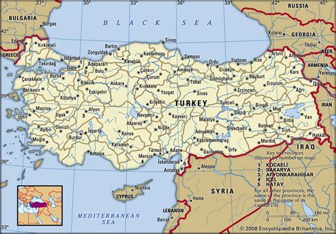 Turkey Political Map Boundaries Cities Includes Locator Turkey Map