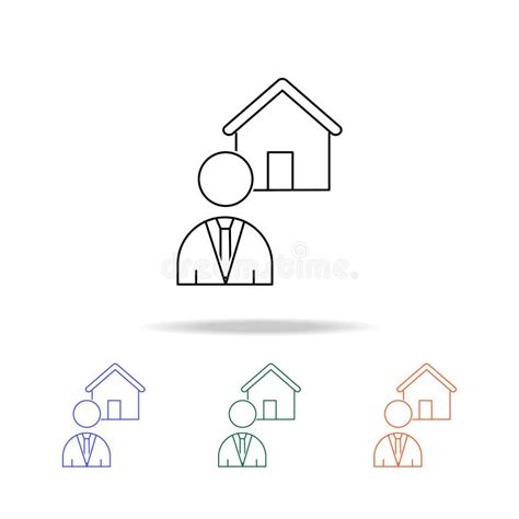Realtor Icon Elements Of Real Estate In Multi Colored Icons Premium