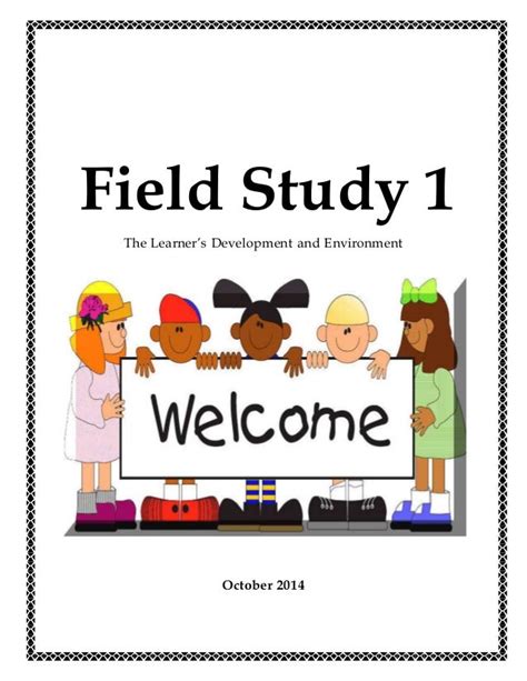 Field Study 1 The Learners Development And Environment Study Poster