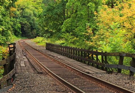 Free Images Landscape Creek Track Railroad Bridge Photography