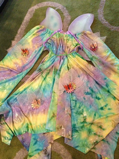 Diy Fairy Costume Thrift Store Dress Fairy Wings Hot Glue Butterflies And Leaves On Fabric