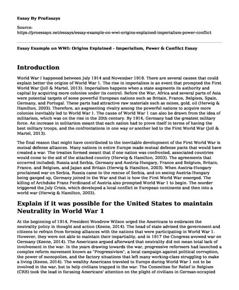 📚 Essay Example On Wwi Origins Explained Imperialism Power