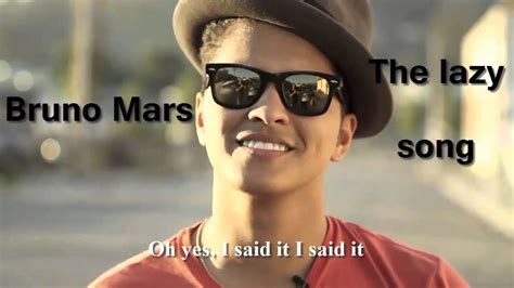 Bruno Mars - The lazy song ( paroles ) - YouTube