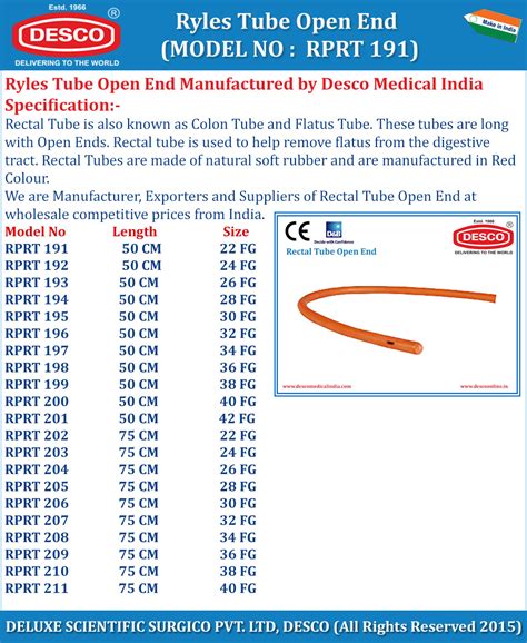 Medical Rectal Tube Open End Manufacturers Exporters And Suppliers India