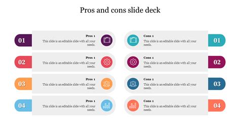 Simple Pros And Cons Slide Deck PowerPoint Template Design