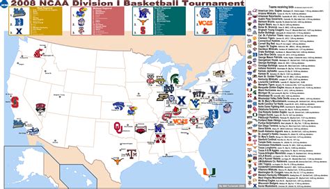2008 Ncaa Division 1 Basketball Tournament 2nd Round 32 Teams
