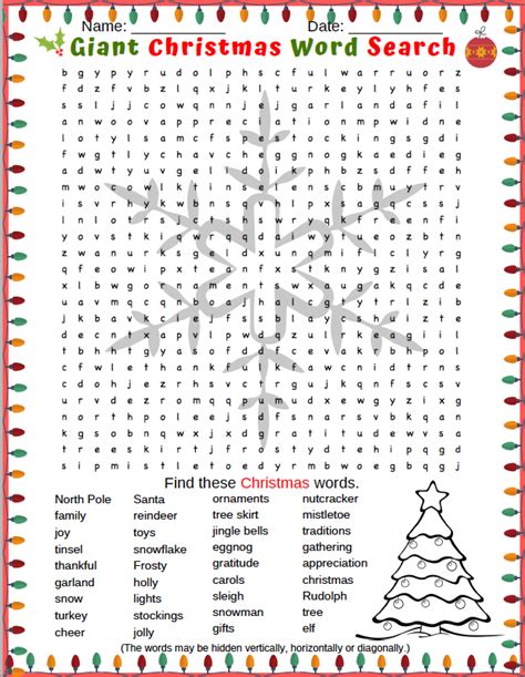 Printable Christmas Word Search