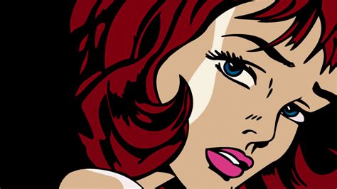 Redhead Roy Lichtenstein Pop Art Women Lipstick Comic Art Blue Eyes Modern Rare