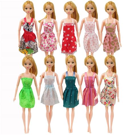 Random 10 Pcs Mixed Barbie Dolls Clothes Beautiful Sorts Handmade