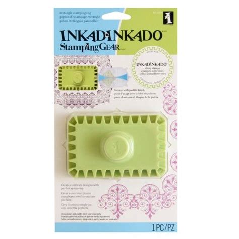 Inkadinkado Stamping Gear Rectangle Cog Clear Stamps Wooden Stamps