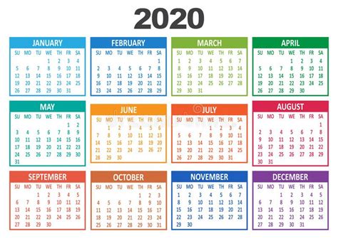 En årskalender i excel som visar året 2020. Kalender 2020 Med Det Halloween Temat - Vektor Vektor ...