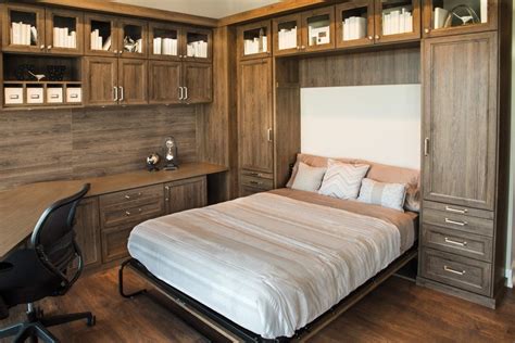 Wall Bed With Office Storage Cabinets Austin Morgan Closets