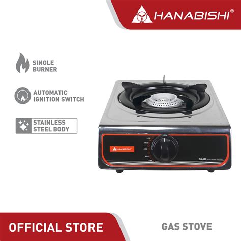 Hanabishi Single Burner Gas Stove Gs600 Stainless Top Single Jet System Shopee Philippines