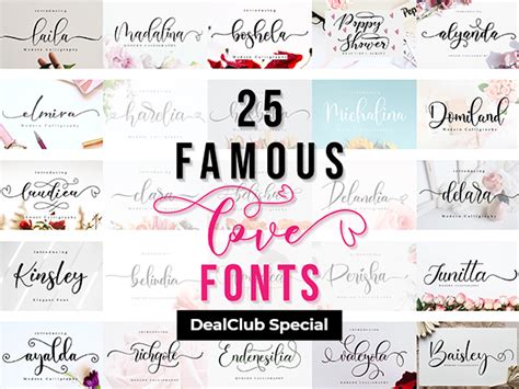 Script Fonts Bundle 25 Love Fonts Bundle Dealfuel