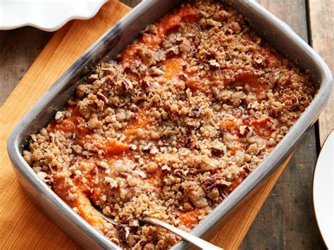 In a small saucepan, combine butter, syrup, brown sugar and cinnamon; The Best Sweet Potato Casserole Recipe | Food Network ...