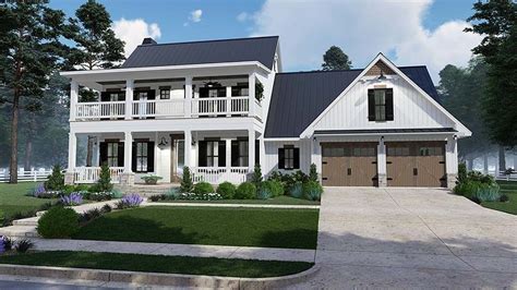 Southern Style House Plan With Double Porches Farmhouse Style House