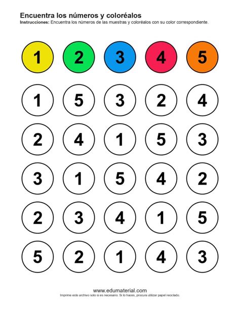 Círculos Números Y Colores Set 1 Edumaterial