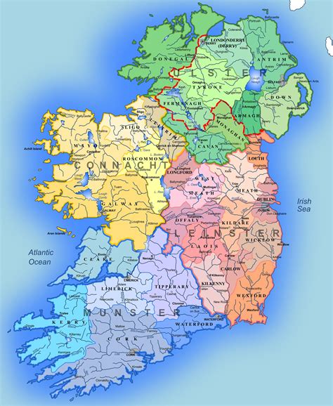 Map Of Ireland Regions Political And State Map Of Ireland
