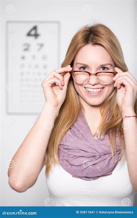 Trying On Glasses Stock Image Image Of Defect Look 53811641