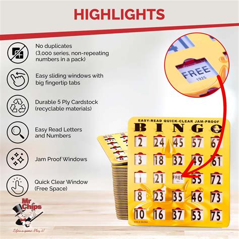 Complete Bingo Game W 25 Easy Read Quick Clear Jam Proof Shutter Cards Mr Chips Store
