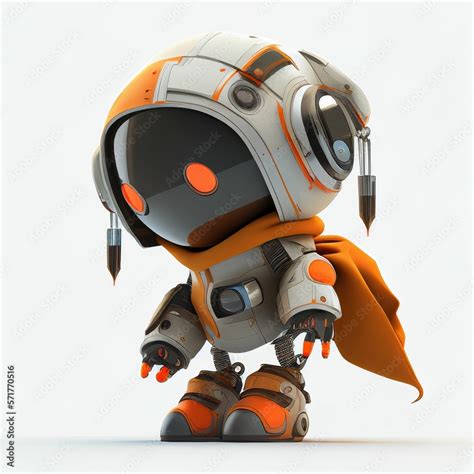 Character Design Of Little Cute Robot On Isolated Background Created