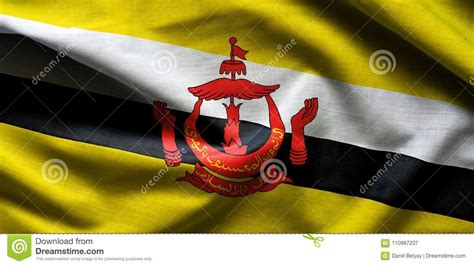 Close Up Shot Of Wavy Flag Of Brunei Stock Image Image Of Antique