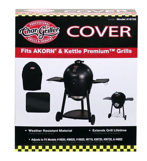Char Griller Akorn And Kettle Premium Grill Cover 6755 Black