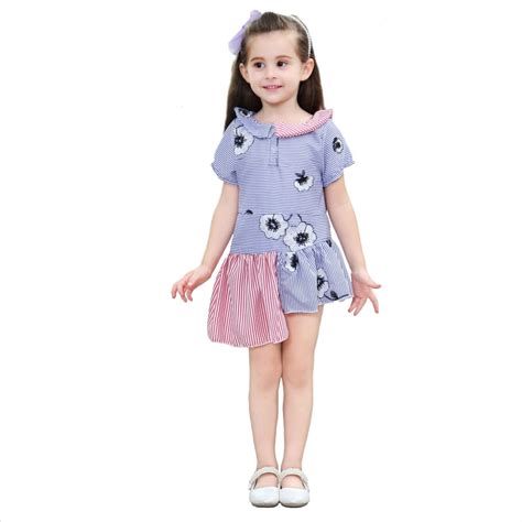 Novelty Baby Girls Flower Embroidery Patchwork Dress